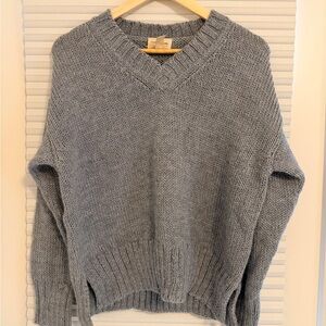 100% Alpaca light gray blue sweater